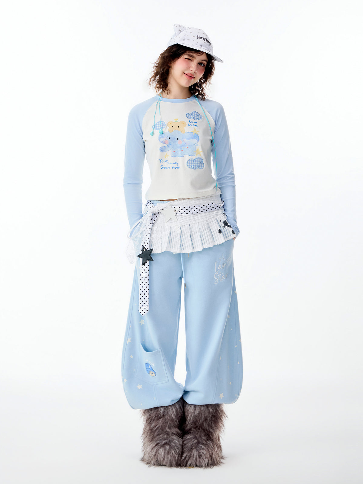 ELEPHANT RAGLAN FITTED LONG - SLEEVE TEE - T - Shirt - LAMLICKA
