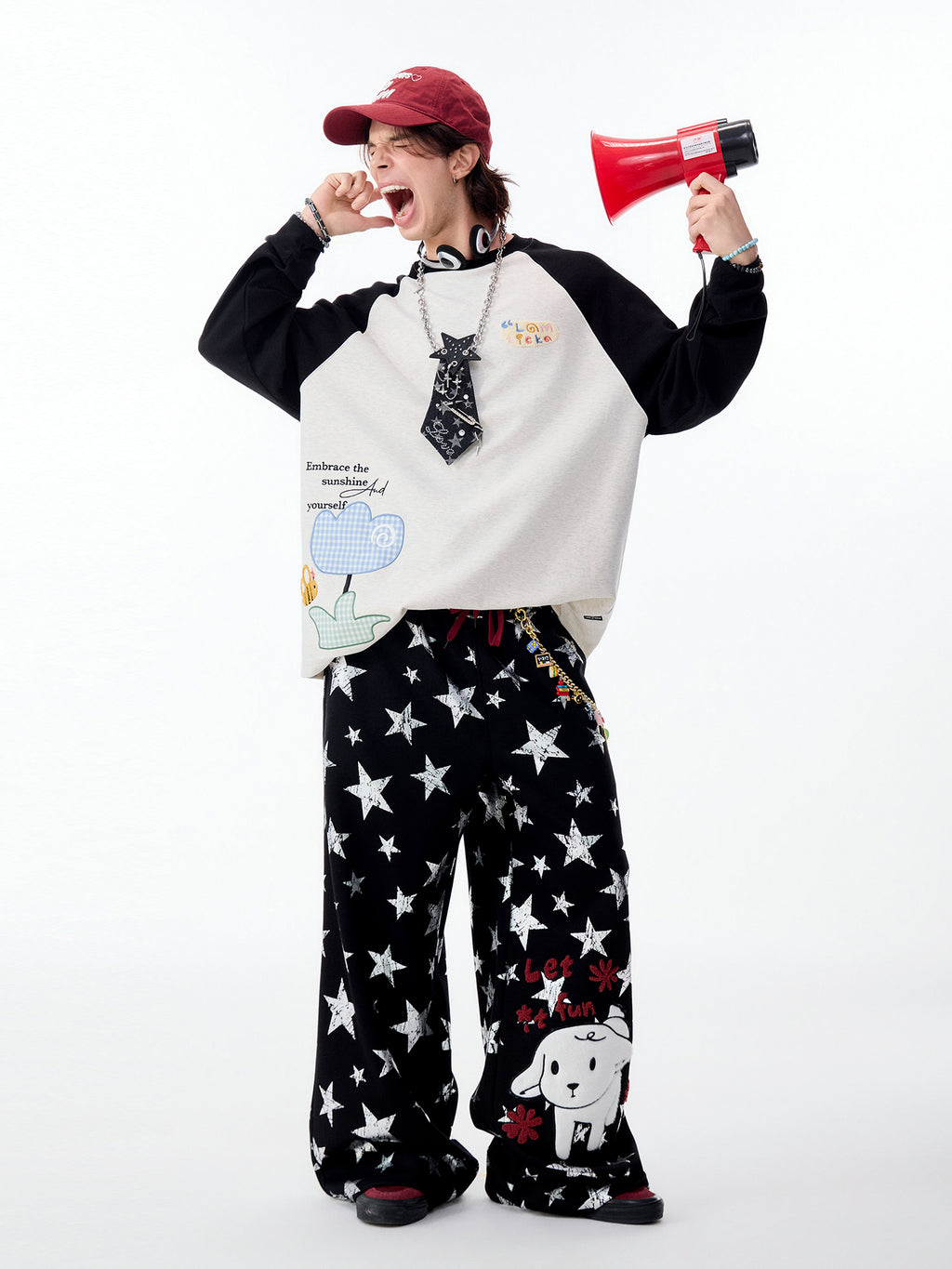 FLORAL BEE EMBROIDERED RAGLAN TEE