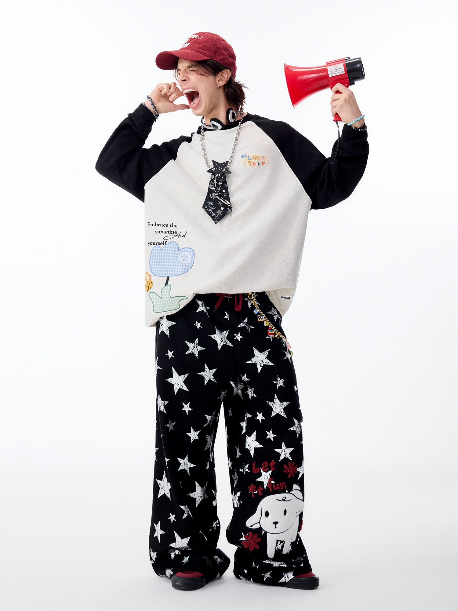 FLORAL BEE EMBROIDERED RAGLAN TEE