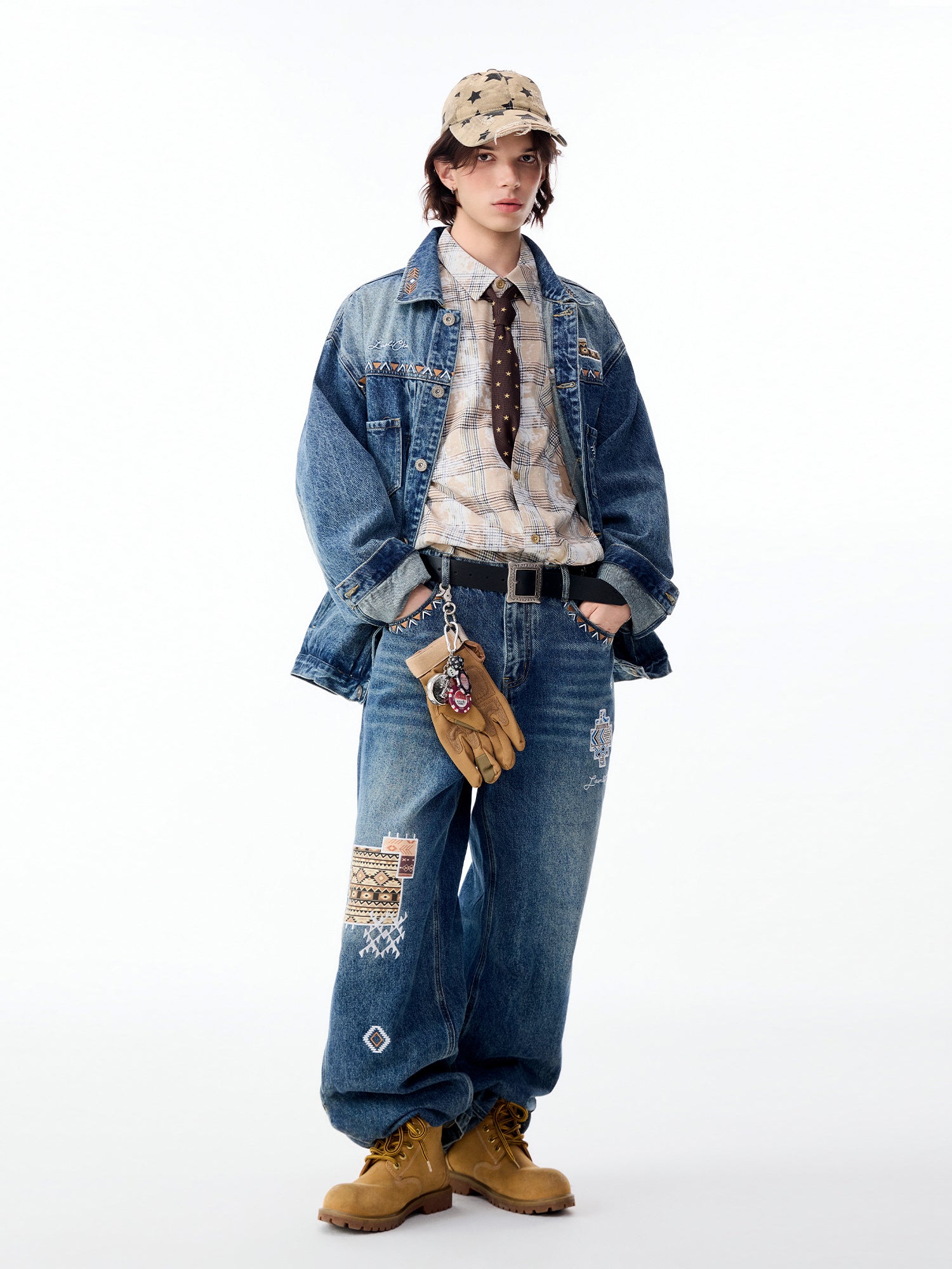 HAND-PAINTED BLUE DENIM JACKET