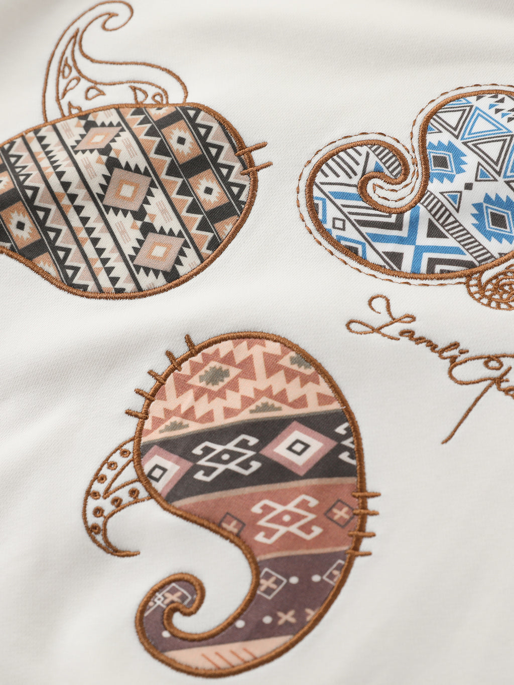 ETHNIC TOTEM LAYERED PULLOVER HOODIE
