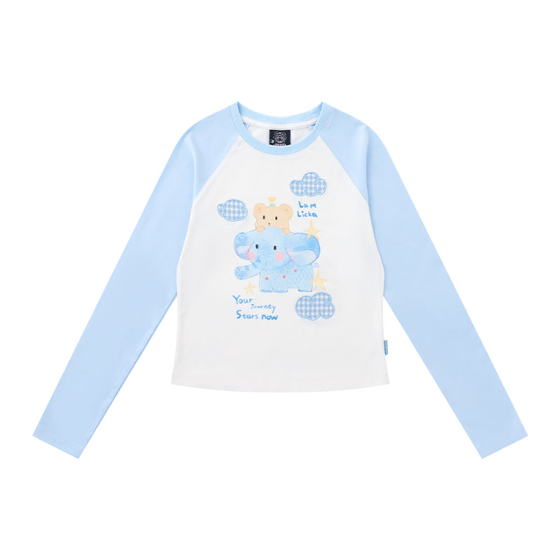 ELEPHANT RAGLAN FITTED LONG-SLEEVE TEE