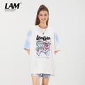 Lamlicka Stylish Cartoon Monster Graphic T - Shirt for Casual Summer Vibes - LAMLICKA - 白色 - 2XL