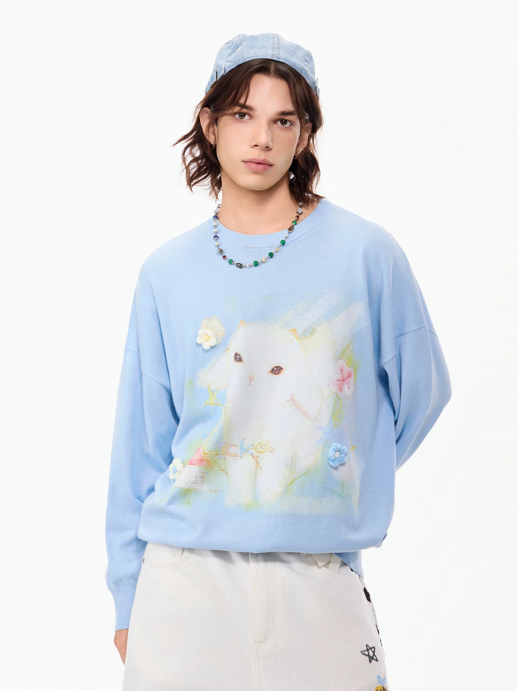 LAMLICKA sheep print relaxed-fit crewneck sweater, product image 3