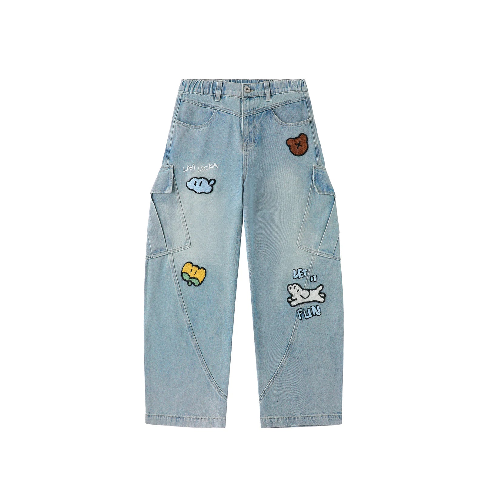 LAMLICKA Wide-Leg Denim Pants | American Streetwear Baggy Jeans
