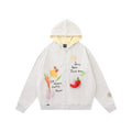 Lamlicka Hand - Drawn Veggie Graphic Heavyweight Zip - Up Hoodie Oversized - Hoodies & Sweatshirts - LAMLICKA - White - 2XL