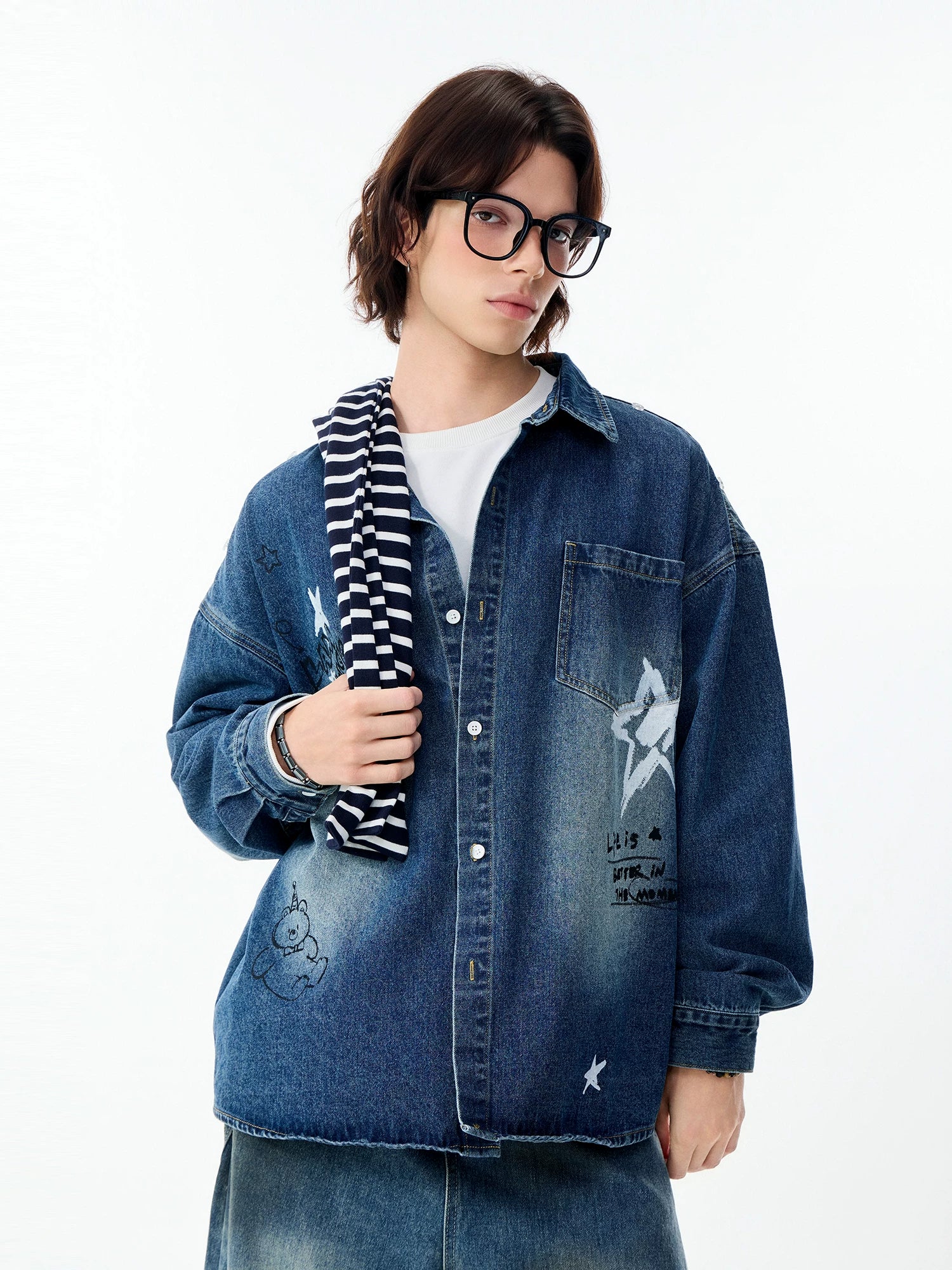 Lamlicka Elevate Your Style with the Striped Denim Overshirt for Men - LAMLICKA