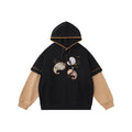 Lamlicka Vintage Ethnic Totem Faux Two - Piece Pullover Hoodie Oversized - Hoodies & Sweatshirts - LAMLICKA - Black - 2XL