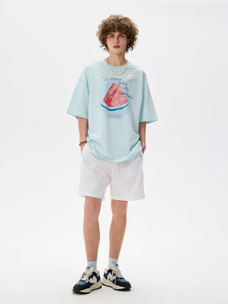 LAMLICKA Fun watermelon print short - sleeved t - shirt - LAMLICKA