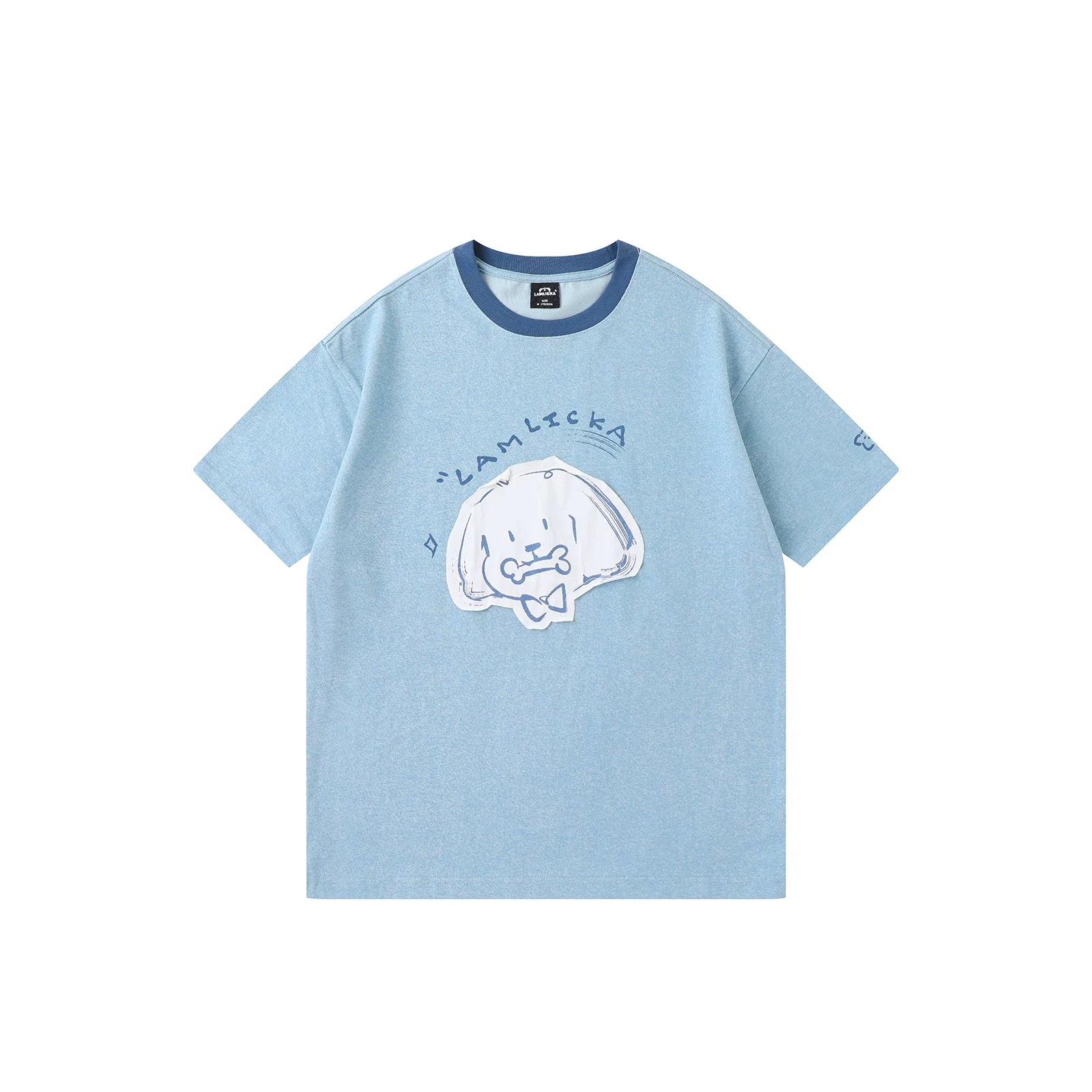 LAMLICKA Dog Patch T - Shirt: Stylish Comfort for Dog Lovers - LAMLICKA - 蓝色 - 2XL 适合170 - 190斤 - 5889520307642