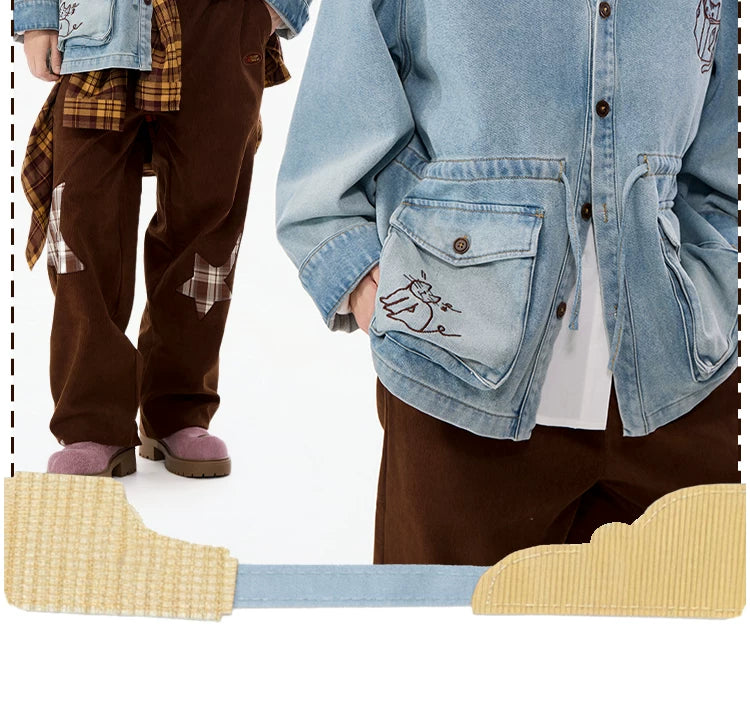LAMLICKA blue embroidered denim workwear jacket, product image 6