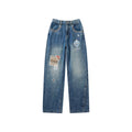 LAMLICKA Unique Hand - Painted Blue Denim Jacket - Elevate Your Autumn Style - LAMLICKA - 蓝色 - 2XL 175 - 200斤 - 6117465356068