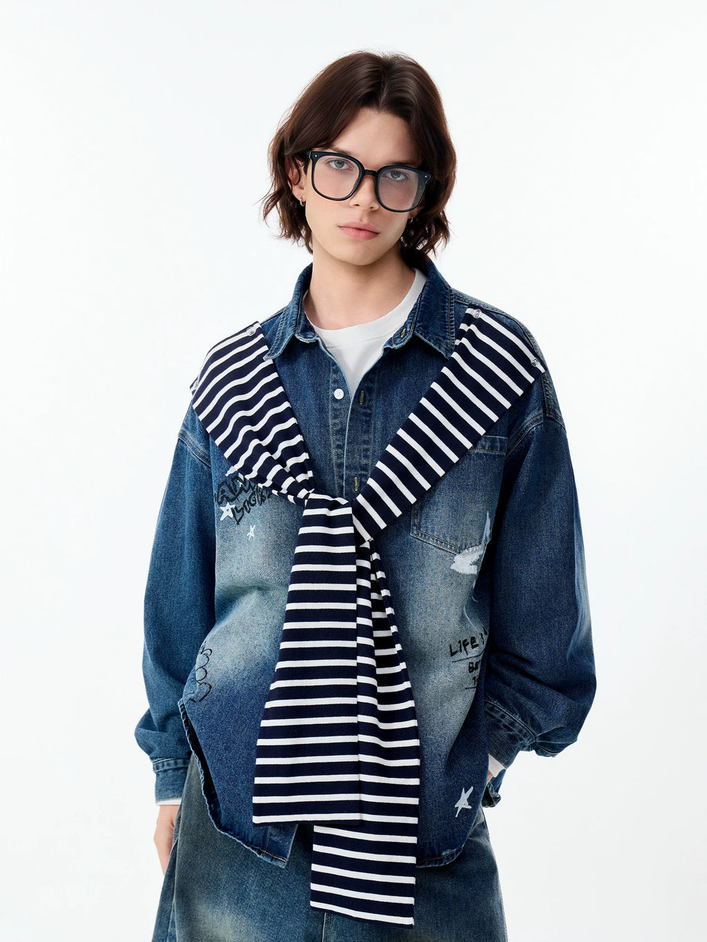 Lamlicka Elevate Your Style with the Striped Denim Overshirt for Men - LAMLICKA