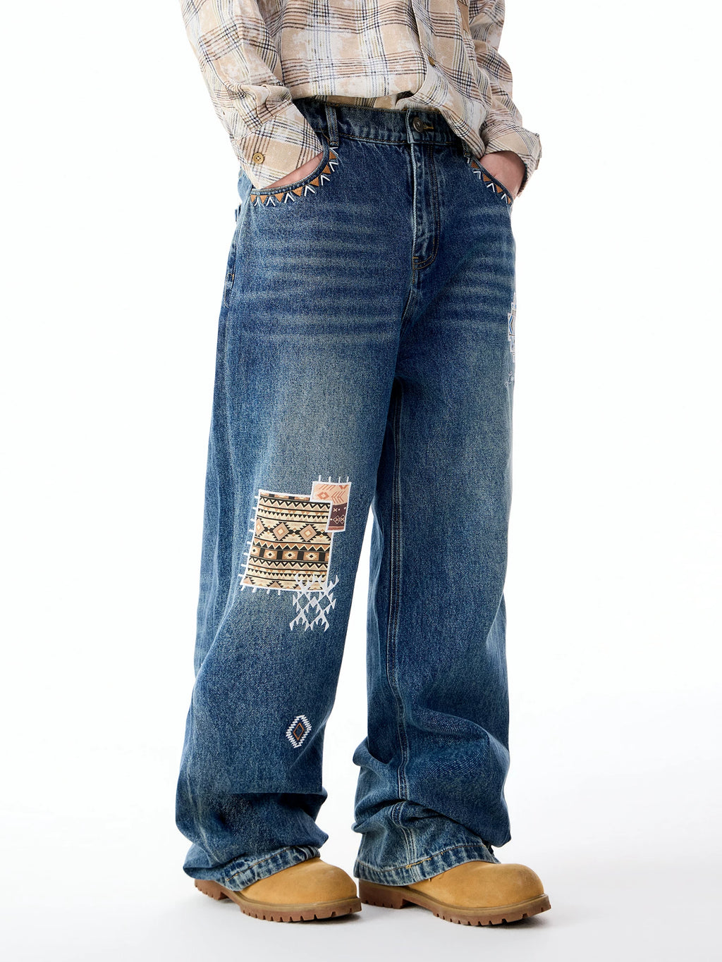 LAMLICKA Unique Hand - Painted Blue Denim Jacket - Elevate Your Autumn Style - LAMLICKA