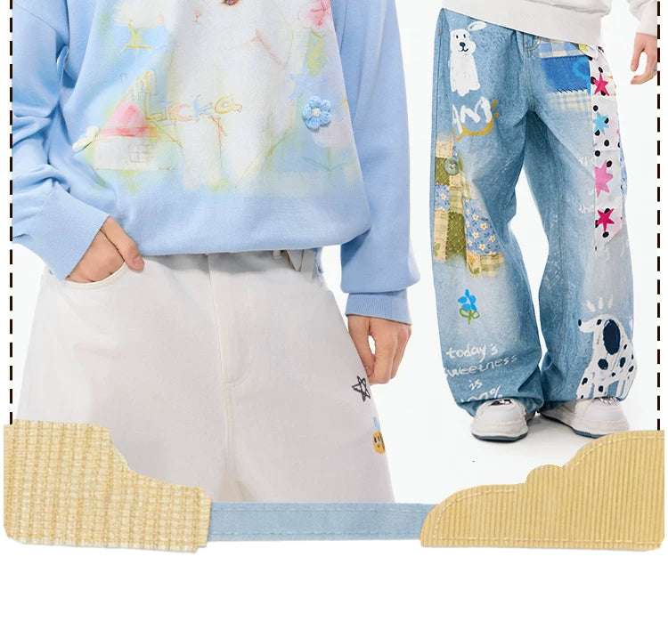 LAMLICKA sheep print relaxed-fit crewneck sweater, product image 6