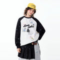 Lamlicka Star Raglan Dog Graphic Long Sleeve Sweatshirt Unisex Relaxed - Hoodies & Sweatshirts - LAMLICKA - Black - 2XL
