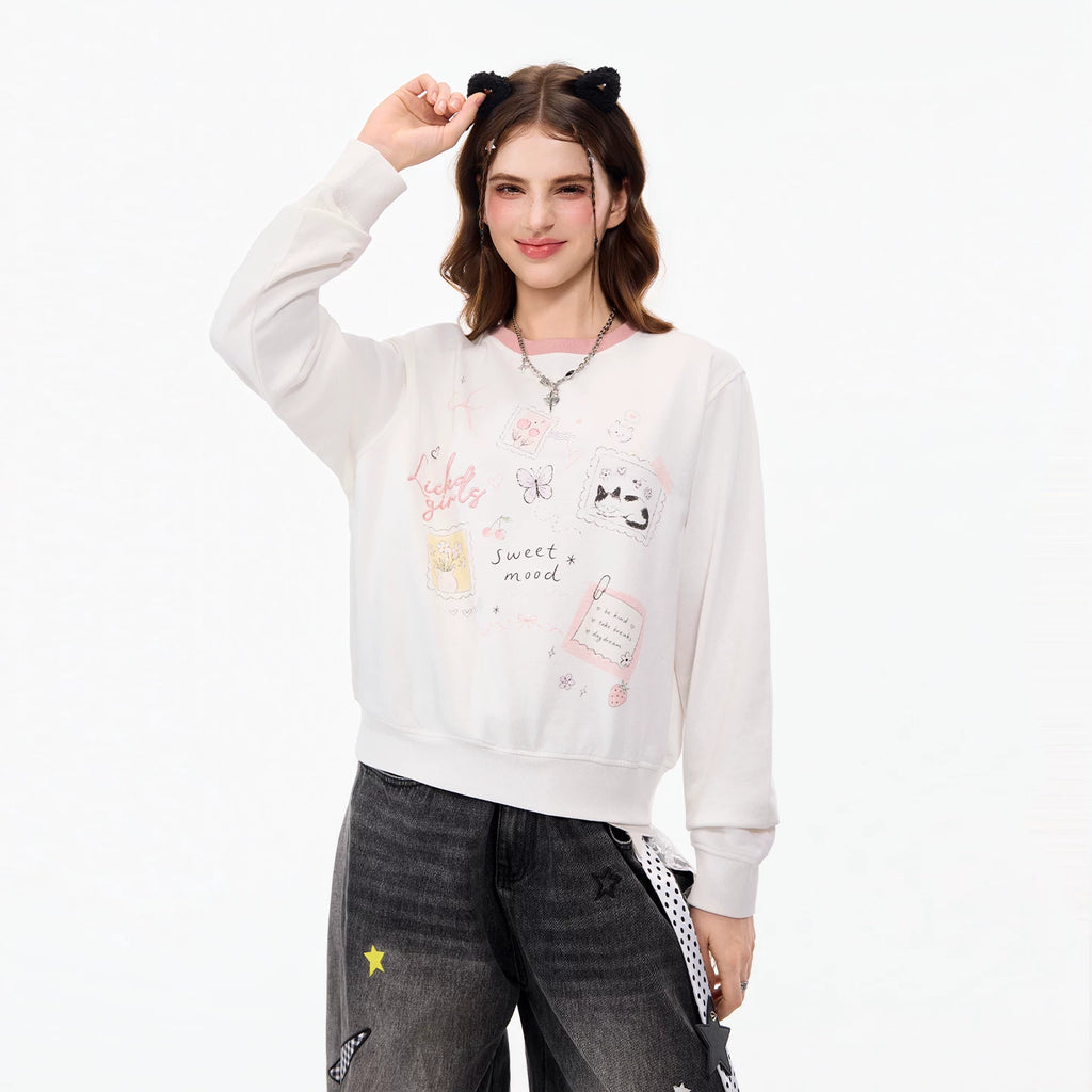 LAMLICKA white relaxed-fit crewneck sweatshirt, product image 7