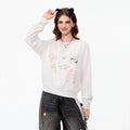 LAMLICKA white relaxed-fit crewneck sweatshirt, product image 7