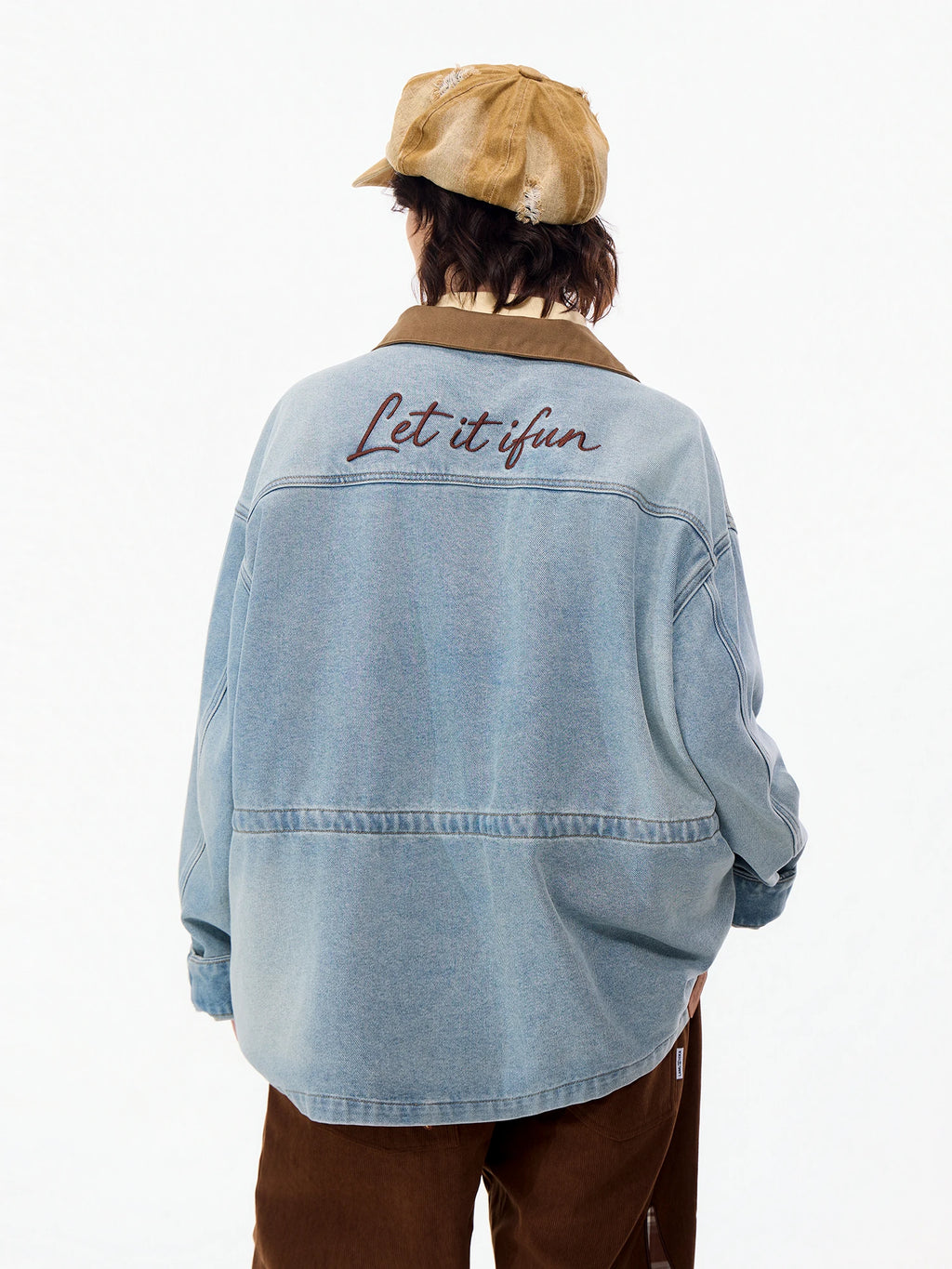 LAMLICKA blue embroidered denim workwear jacket, product image 3