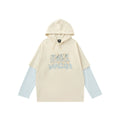 LAMLICKA apricot letter fake two - piece long - sleeved t - shirt - LAMLICKA - Apricot - 2XL fits 175 - 100kg - 5864887437483