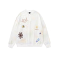 LAMLICKA white embroidered dip-dye crewneck sweatshirt, product image 7