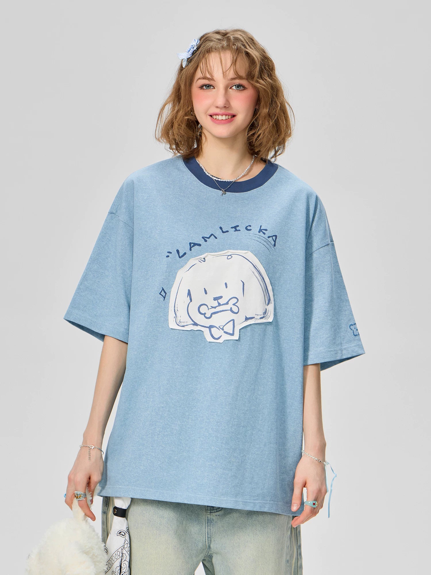 LAMLICKA Dog Patch T - Shirt: Stylish Comfort for Dog Lovers - LAMLICKA