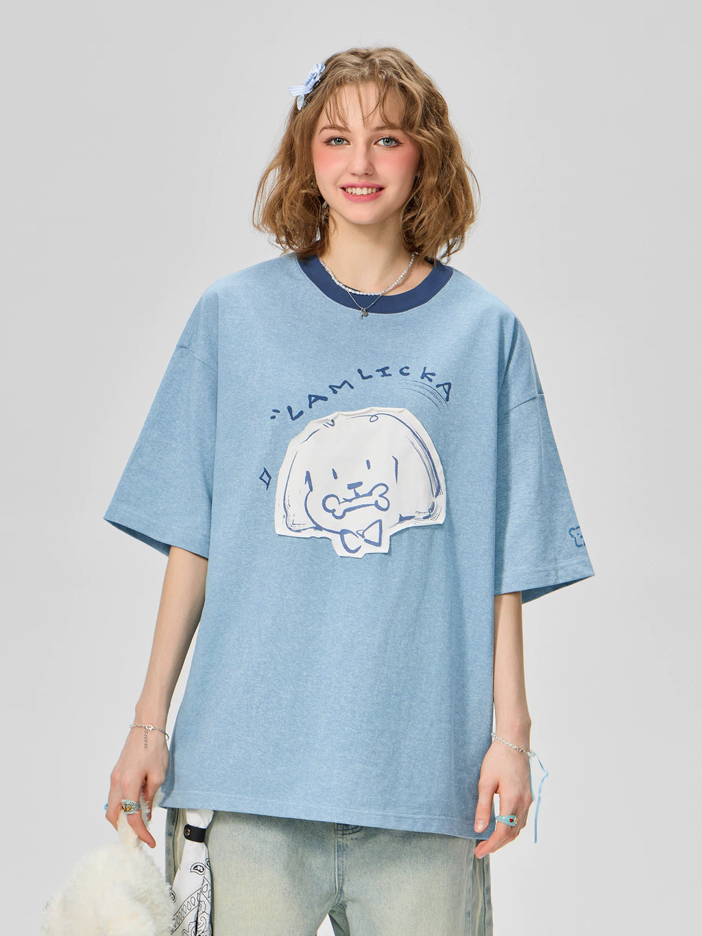 TEE-SHIRT ÉPAIS PUPPY PATCH BLEU