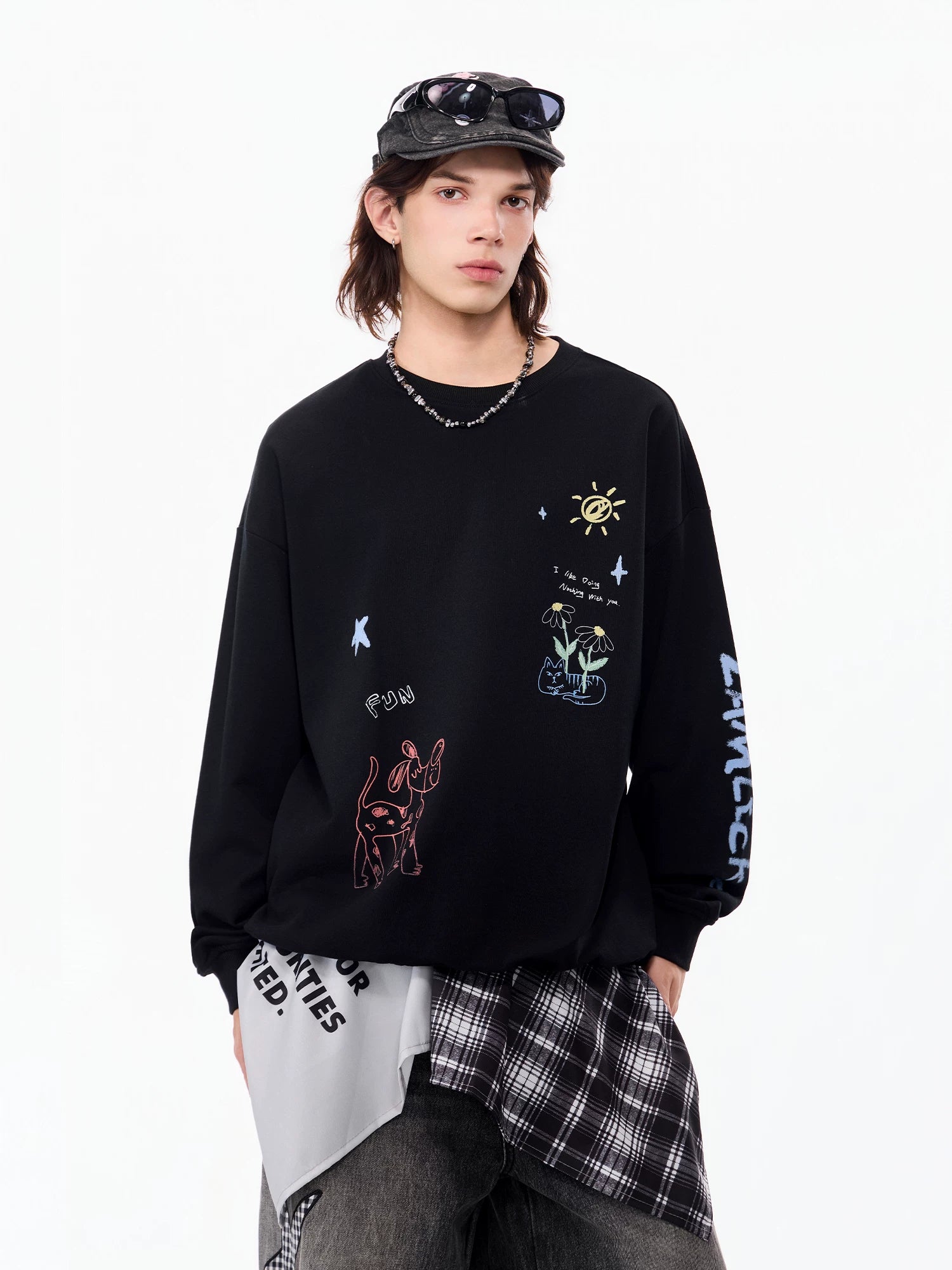 LAMLICKA graffiti print crewneck sweatshirt, product image 2