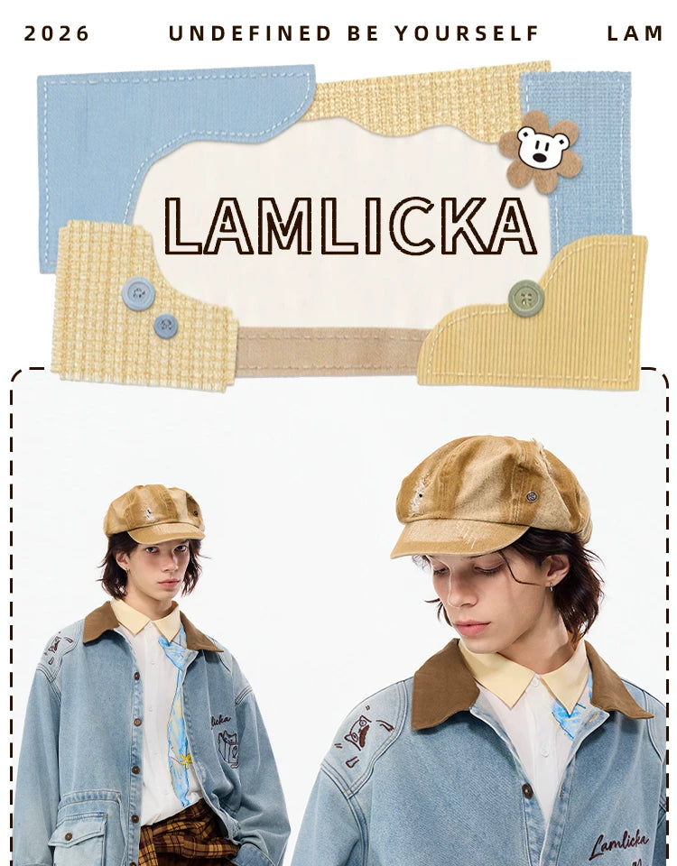 LAMLICKA blue embroidered denim workwear jacket, product image 5