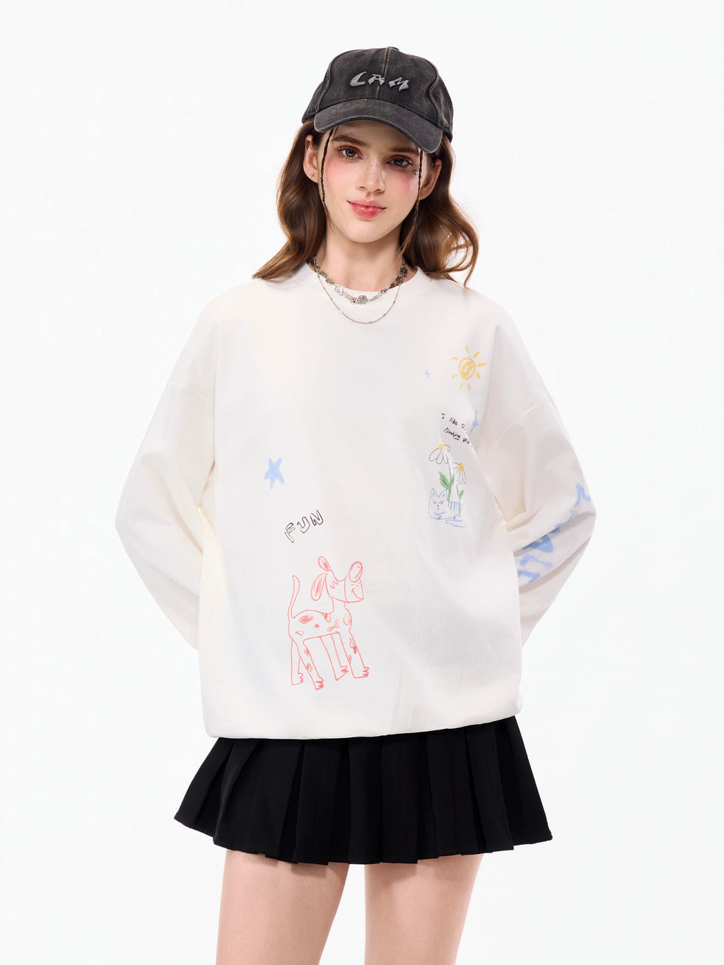 LAMLICKA graffiti print crewneck sweatshirt, product image 3