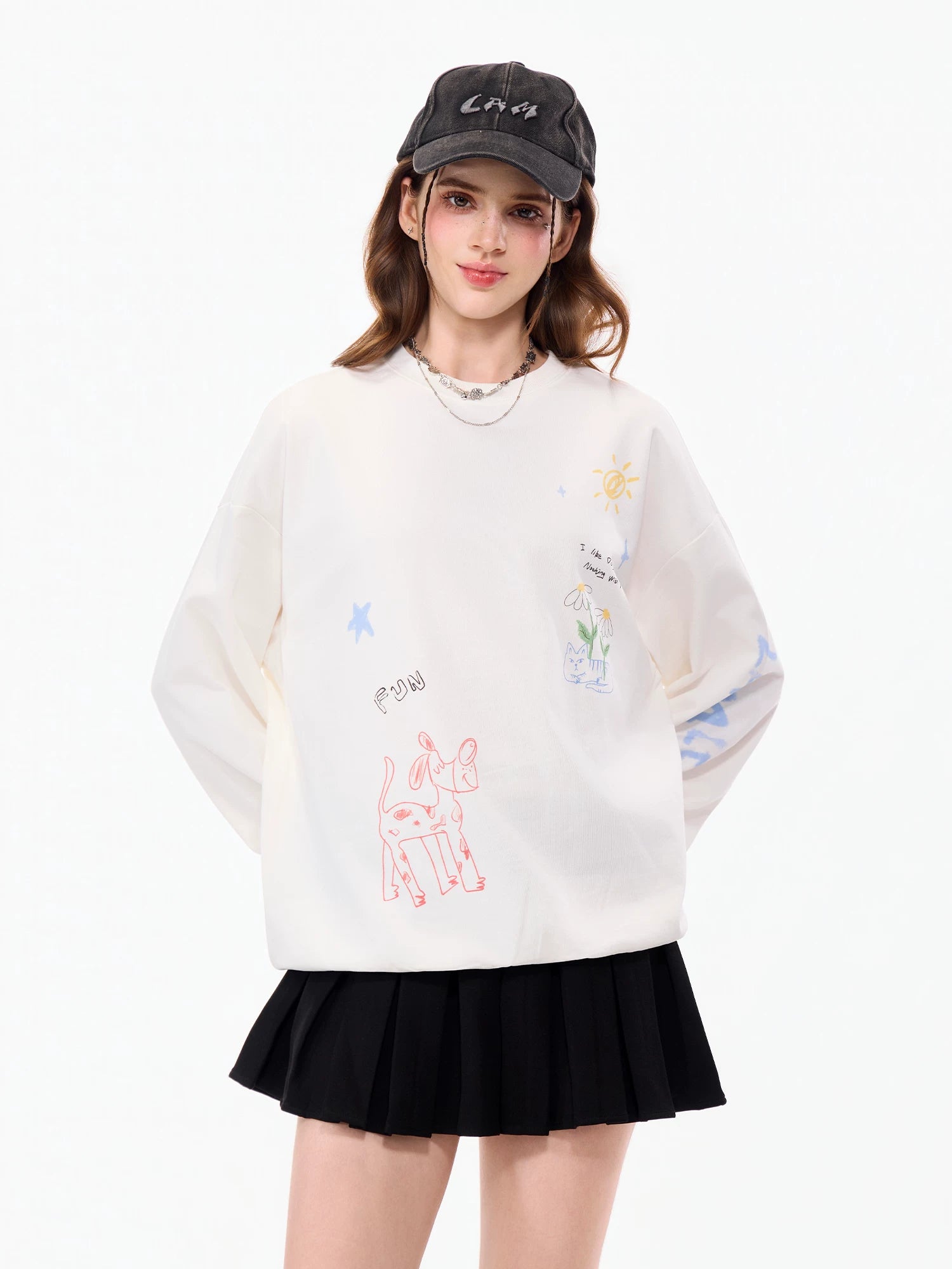 LAMLICKA graffiti print crewneck sweatshirt, product image 3