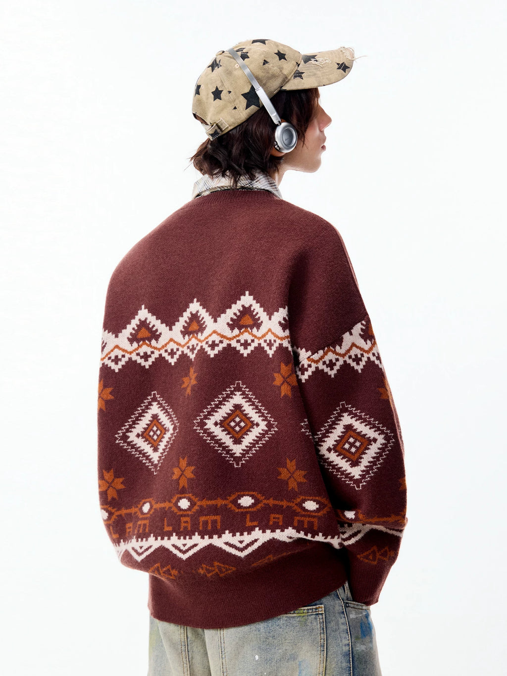 LAMLICKA Fair Isle jacquard crewneck sweater, product image 3