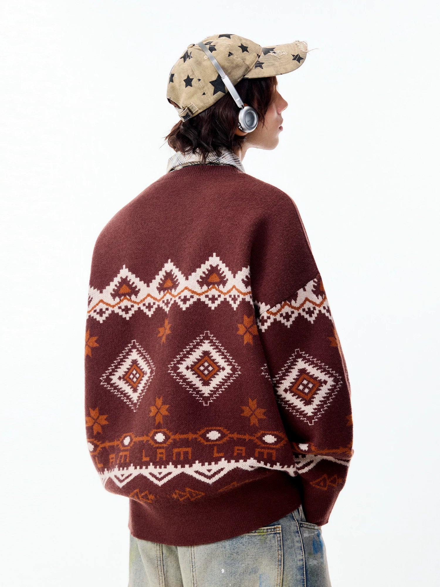 LAMLICKA Fair Isle jacquard crewneck sweater, product image 3