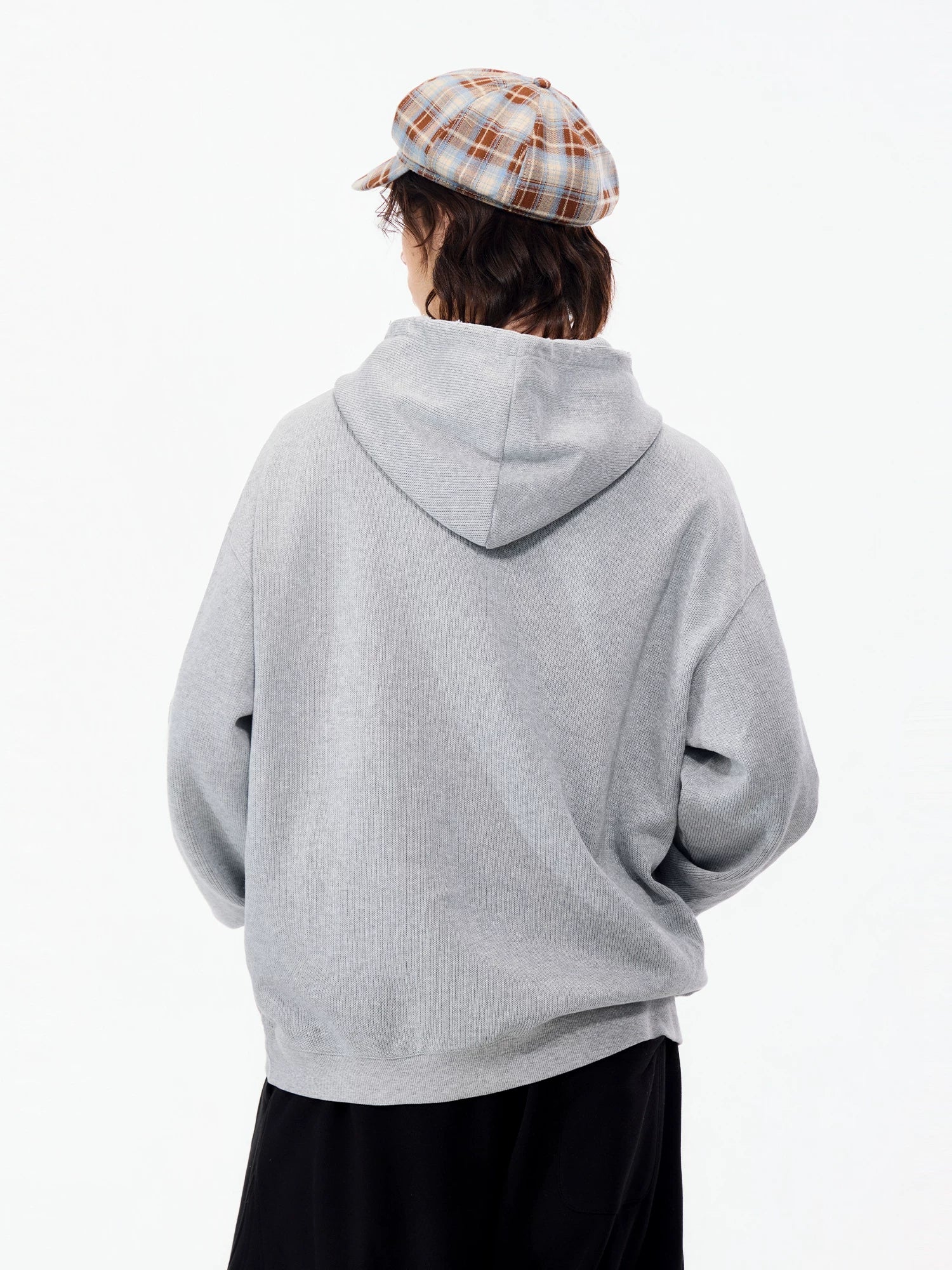 LAMLICKA American Style Embroidered Letter Hoodie – Heavyweight Oversized Streetwear Sweatshirt for Men & Women, Grey - LAMLICKA