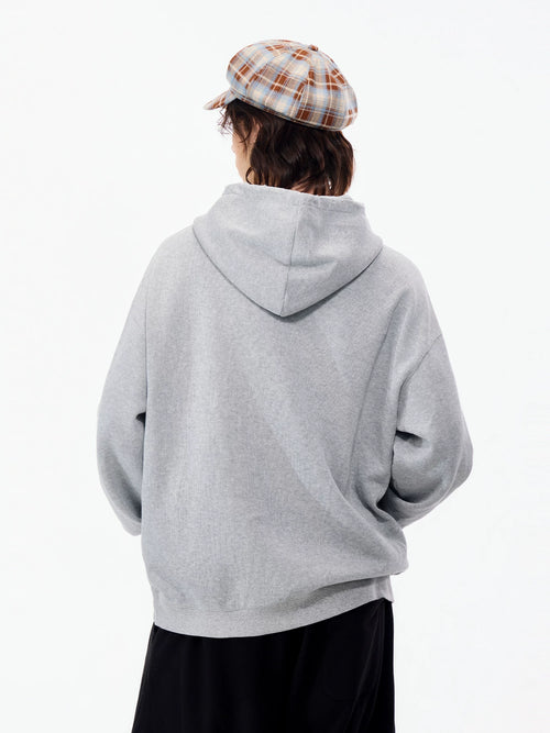 LAMLICKA American Style Embroidered Letter Hoodie – Heavyweight Oversized Streetwear Sweatshirt for Men & Women, Grey - LAMLICKA