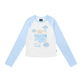 Lamlicka Whimsical Elephant Raglan Long Sleeve Fitted Tee - Tops - LAMLICKA - 蓝色 - L 适合100 - 120斤 - 6110327440495