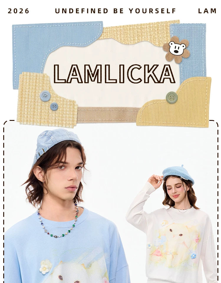 LAMLICKA sheep print relaxed-fit crewneck sweater, product image 5