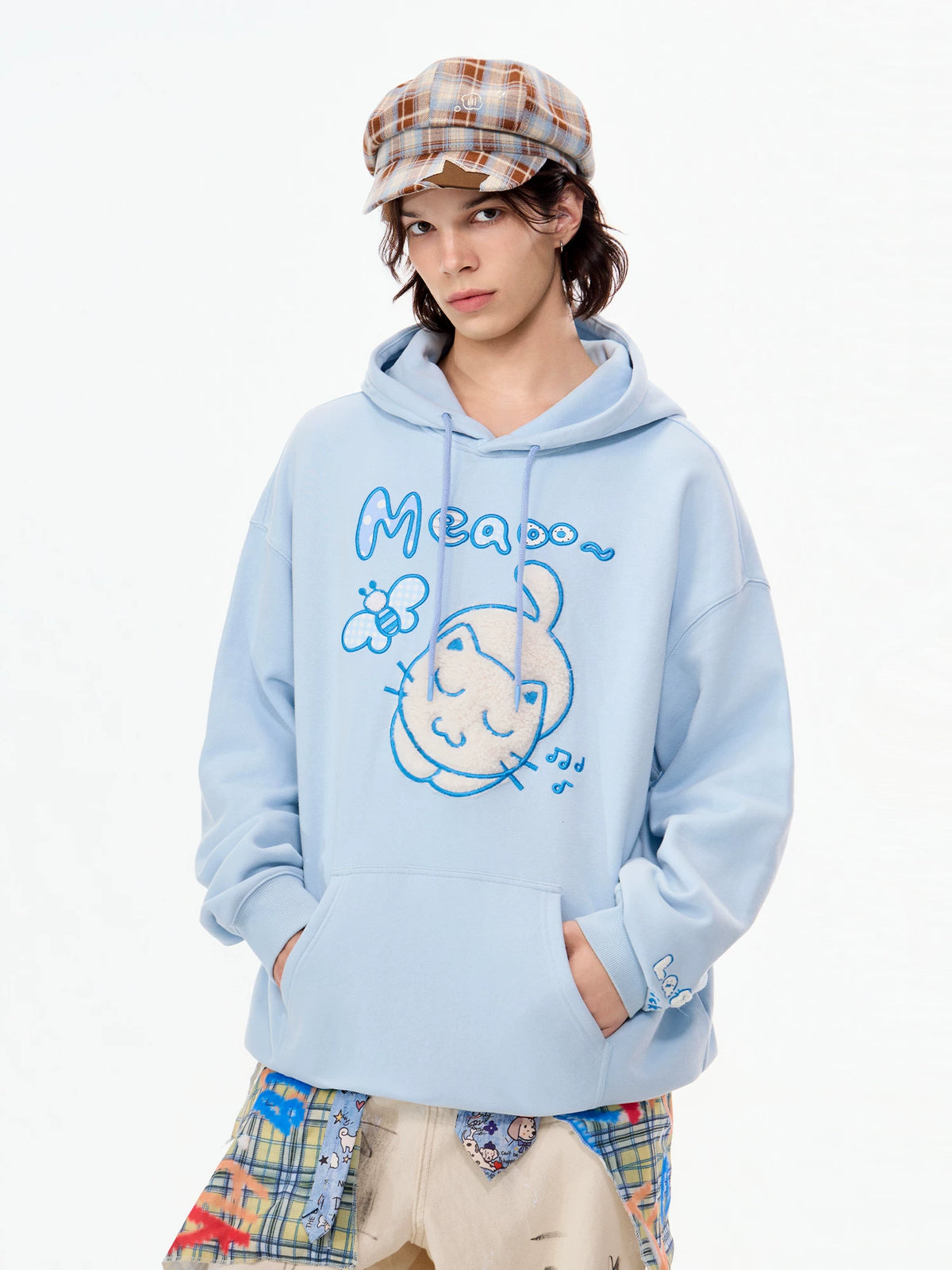 Embroidered Cat Heavyweight Hoodie – LAMLICKA, view 2