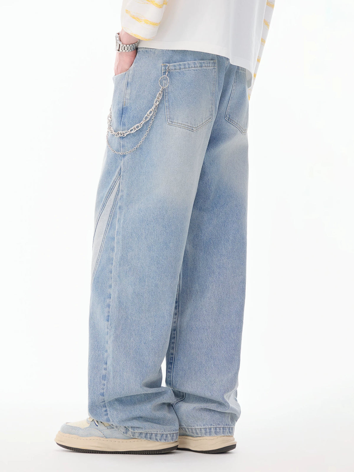 Patchwork Wide-Leg Jeans – LAMLICKA, view 2
